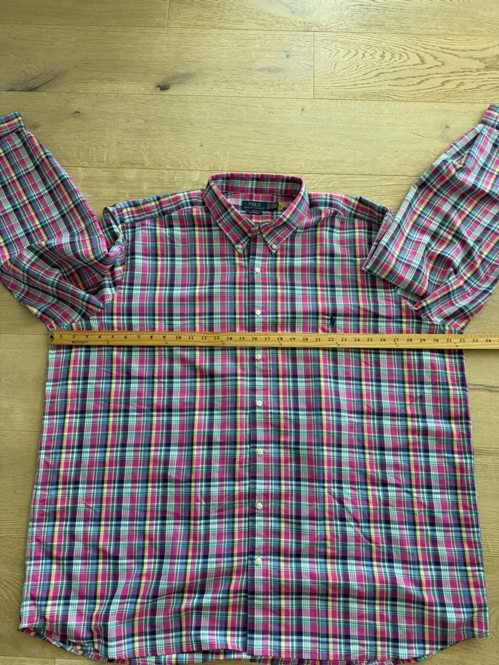 Polo Ralph Lauren Men's Big &‎ Tall Plaid Performance Shirt Pink Navy 3XB Nylon